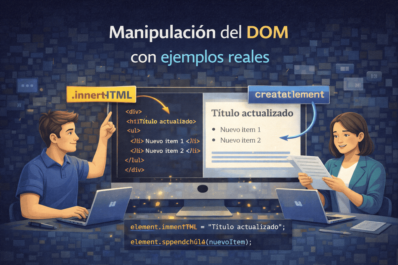 Manipulación del DOM con ejemplos reales en JavaScript